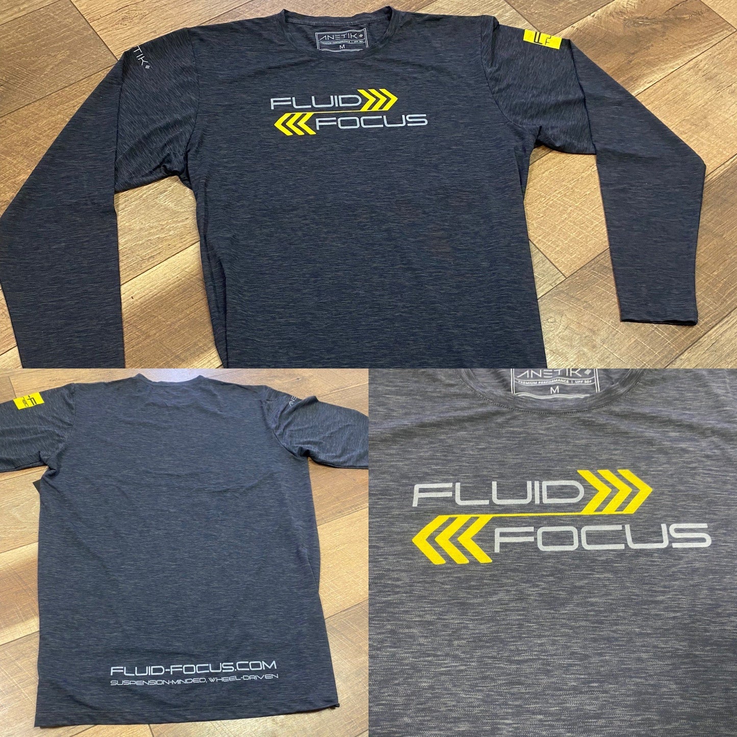 Fluid Focus Long Sleeve Performance Tee (Jersey), Dark Gray